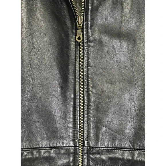 Vintage KC Collections Womens Black Leather Jacket  Zip Collar Style Outerwear - Picture 2 of 9